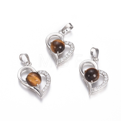 Natural Tiger Eye Pendants G-L512-O08-1