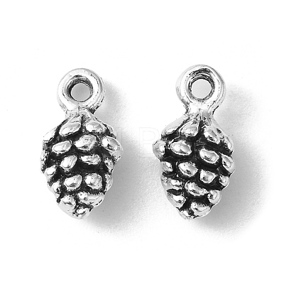 Pine Cone Tibetan Style Alloy Pendants TIBEP-R344-25AS-LF-1