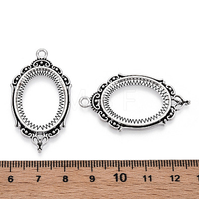 Zinc Alloy Link Cabochon Settings PALLOY-WH0001-35AS-1