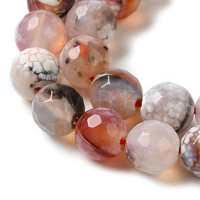 Dyed & Heated Natural Fire Crackle Agate Beads Strands G-P539-B01-25-1