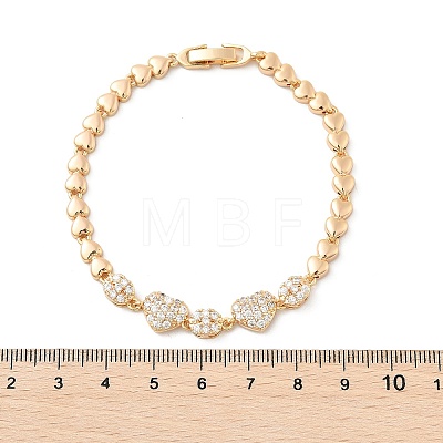 Brass Micro Pave Cubic Zirconia Chain Bracelets KK-R217-38G-1