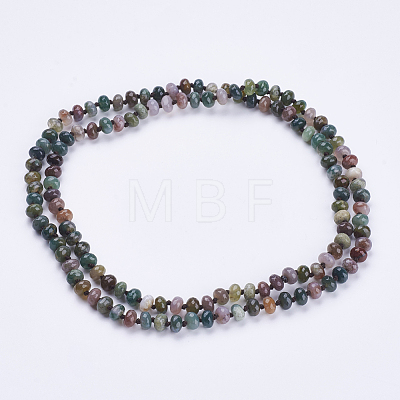 Natural Indian Agate Beaded Multi-use Necklaces/Wrap Bracelets NJEW-K095-A10-1