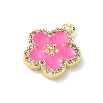Brass Micro Pave Clear Cubic Zirconia and Enamel Pendants KK-A300-18F-1