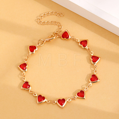 Brass Heart Link Bracelets WH-WGA7DD3-01-1