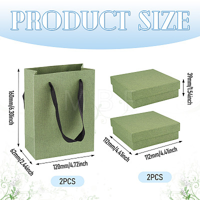 2Pcs Square Paper Jewelry Display Cases CON-TA0001-39F-01-1