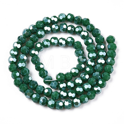 Electroplate Opaque Glass Beads Strands EGLA-A035-P4mm-A17-1