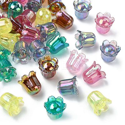 50Pcs UV Plating Opaque Acrylic Beads MACR-CJ0002-22-1