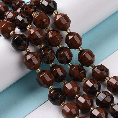 Natural Mahogany Obsidian Beads Strands G-G990-F12-1