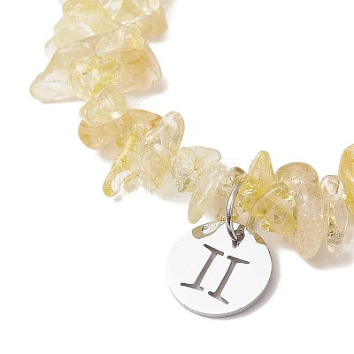 Natural Citrine Stretch Bracelets BJEW-JB11147-03-1