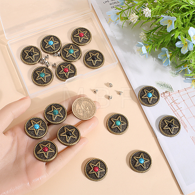 Gorgecraft 16 Sets 4 Colors Alloy Buttons FIND-GF0006-23-1