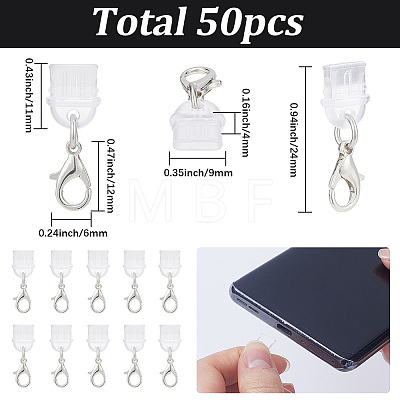 50Pcs Plastic Mobile Dustproof Plugs HJEW-SC0003-20C-1