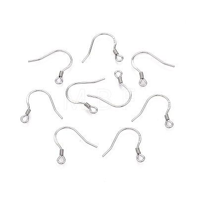 Anti-Tarnish Rhodium Plated 925 Sterling Silver Earring Hooks STER-N016-32P-1