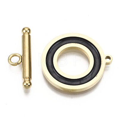 201 Stainless Steel Toggle Clasps X-STAS-R115-14B-G-1