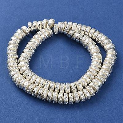 Electroplated Natural Lava Rock Beads Strands G-I360-A04-04-1