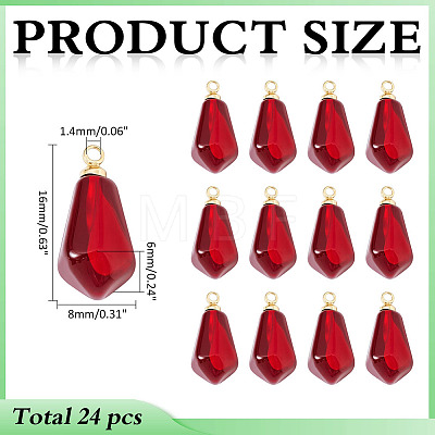 24Pcs Transparent Resin Pendants RESI-ME0001-20A-1
