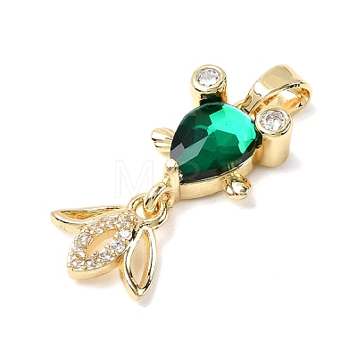 Brass Micro Pave Cubic Zirconia Pendants KK-K375-27G-18-1