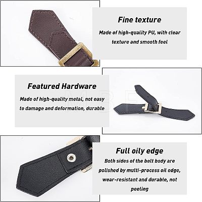 Fingerinspire 4Pcs 2 Colors Imitation Leather Toggle Buckle FIND-FG0001-26-1