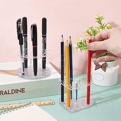  2Pcs 2 Style Acrylic Nail Art Brush Pen Holder Stand MRMJ-PH0001-67B-1