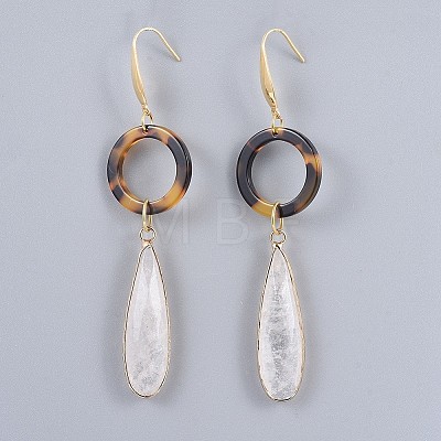 Natural Quartz Crystal Pendants Necklaces and Dangle Earrings Jewelry Sets SJEW-JS01025-1