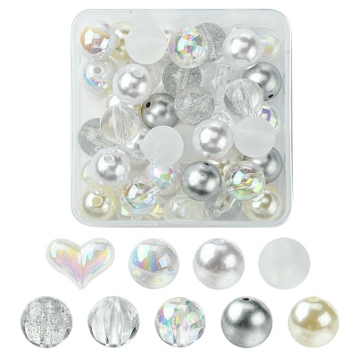 40Pcs 9 Styles Acrylic Beads MACR-FS0001-66-1