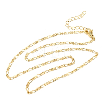 Brass Figaro Chain Necklaces for Women NJEW-B157-02G-1