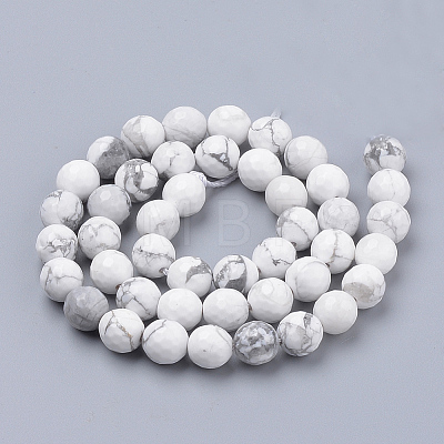 Natural Howlite Beads Strands G-Q462-124-8mm-1