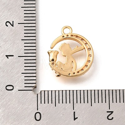 Brass Micro Pave Cubic Zirconia Pendants KK-B127-06G-1