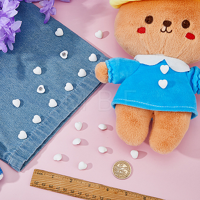 40Pcs 1-Hole Resin Shank Buttons BUTT-FH0001-040A-1