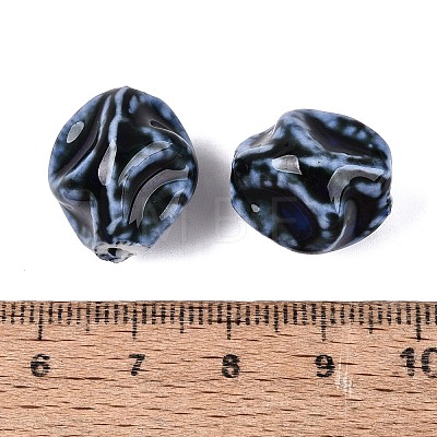 Vintage Handmade Porcelain Wrinkle Beads PORC-Q006-09I-1