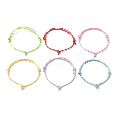 6Pcs 6 Colors Adjustable Waxed Polyester Cord Bracelet Making AJEW-JB01318-02-1