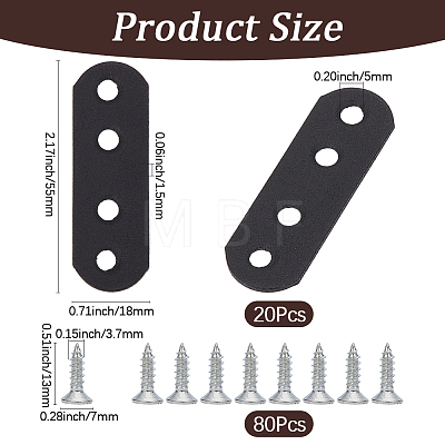 20Pcs Oval Iron Angle Code FIND-GF0009-46A-1