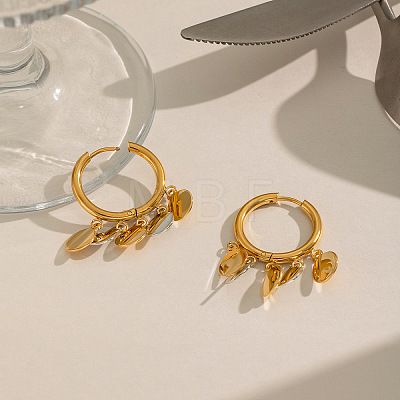 304 Stainless Steel Hoop Dangle Earrings for Women RN4149-1-1