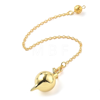 Brass Dowsing Pendulum Big Pointed Round Pendants KK-H491-03G-1