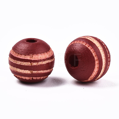 Painted Natural Wood Beads WOOD-T021-54A-08-1