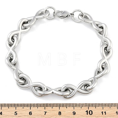 304 Stainless Steel Infinity Link Chain Bracelets for Women Men BJEW-F488-53C-P-1