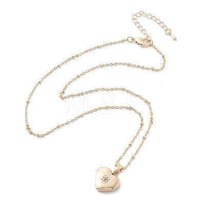 Clear Cubic Zirconia Locket Necklaces NJEW-A036-01A-1