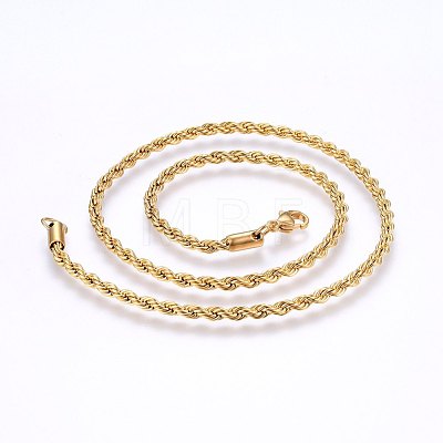 304 Stainless Steel Rope Chain Necklaces X-NJEW-F226-03G-02-1
