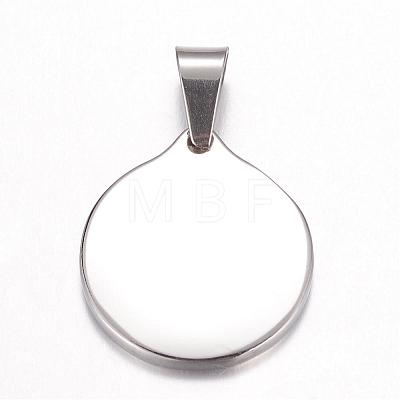 Tarnish Resistant 304 Stainless Steel Pendants STAS-P048-04-1