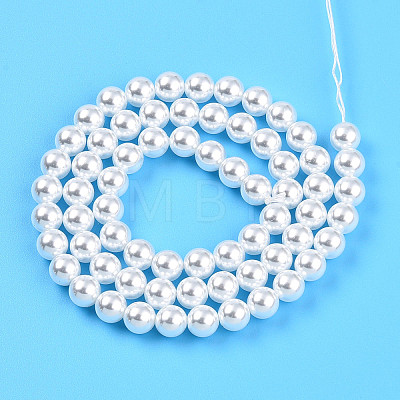 Baking Painted Pearlized Glass Pearl Bead Strands HY-N002-6mm-A12-1