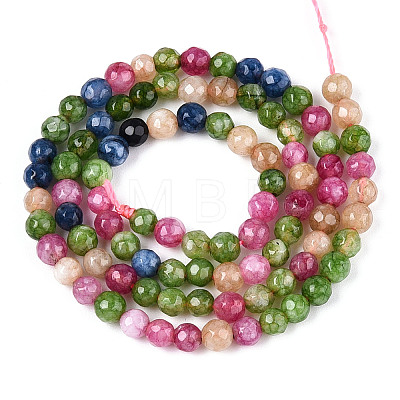 Dyed Natural White Jade Beads Strands G-T139-4mm-60-01-1