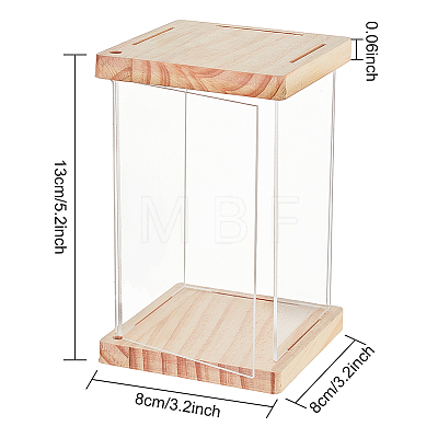 Assembled Transparent Acrylic and Wood Display Boxes AJEW-WH0324-30-1