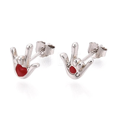 925 Sterling Silver Stud Earrings STER-N016-132P-1