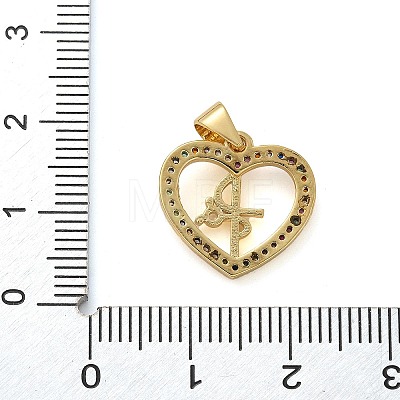 Brass Micro Pave Cubic Zirconia Pendants KK-M319-23G-05-1