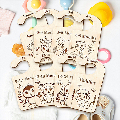 Wood Baby Closet Size Dividers AJEW-WH0352-005-1