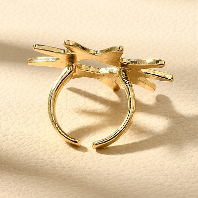 Brass Cuff Rings for Women RJEW-Q008-10G-1