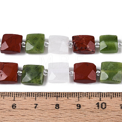 Natural Canada Jade & Red Jasper & Rainbow Moonstone Beads Strands G-T144-18A-01-1