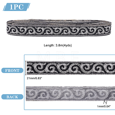 Ethnic Style Polyester Ribbon OCOR-WH0047-56C-01-1