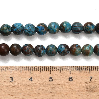 Natural Chrysocolla Beads Strands G-C289-B02-6mm-1