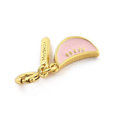 Brass Enamel Fruits Pendant Decoration HJEW-P020-01E-G-1
