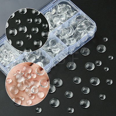400Pcs Transparent Glass Cabochons GGLA-YW0001-15-1